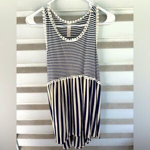 My Story | My Story women’s  sleeveless blue/ white stripes top Size small